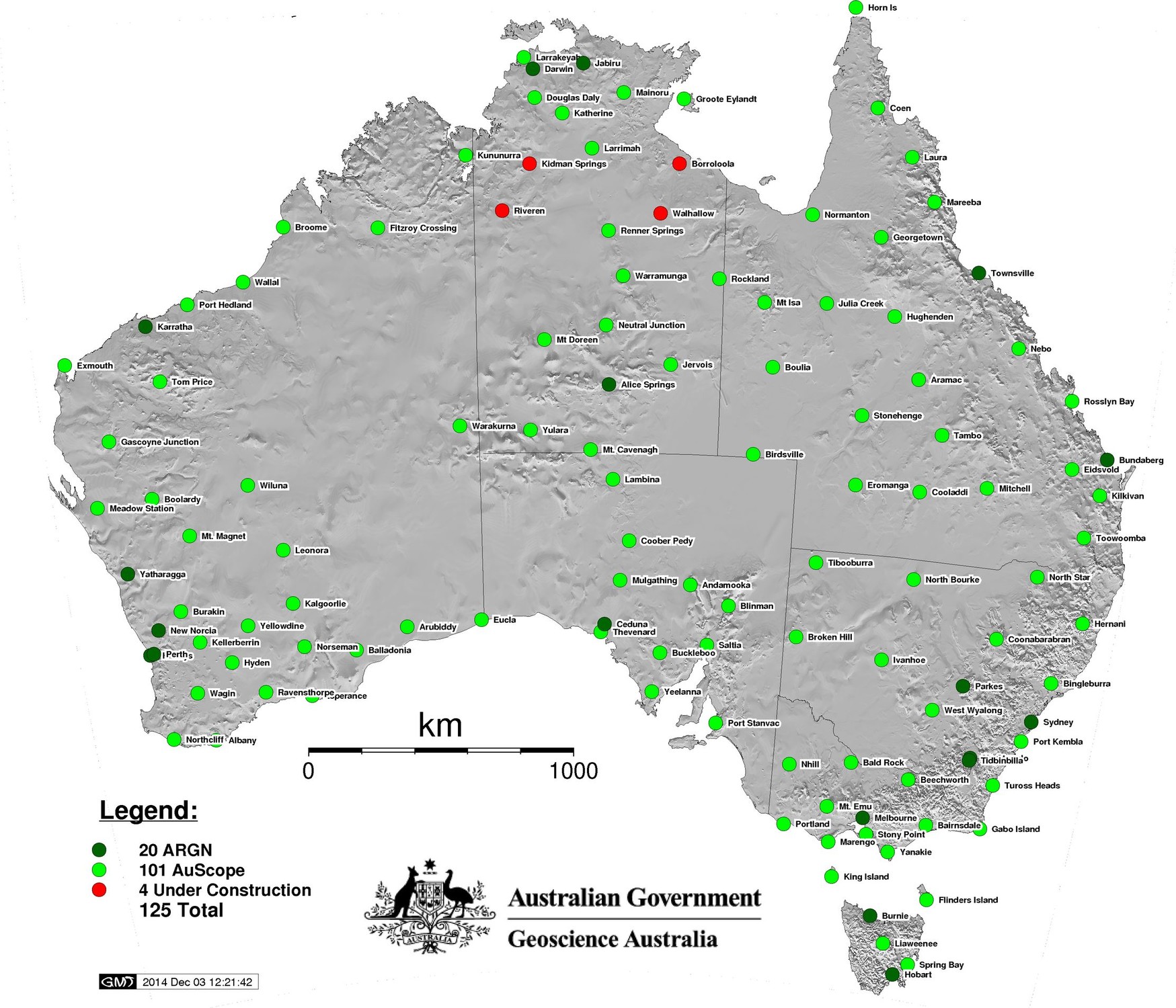 Image: CORS Reference stations operated by Geoscience Australia.